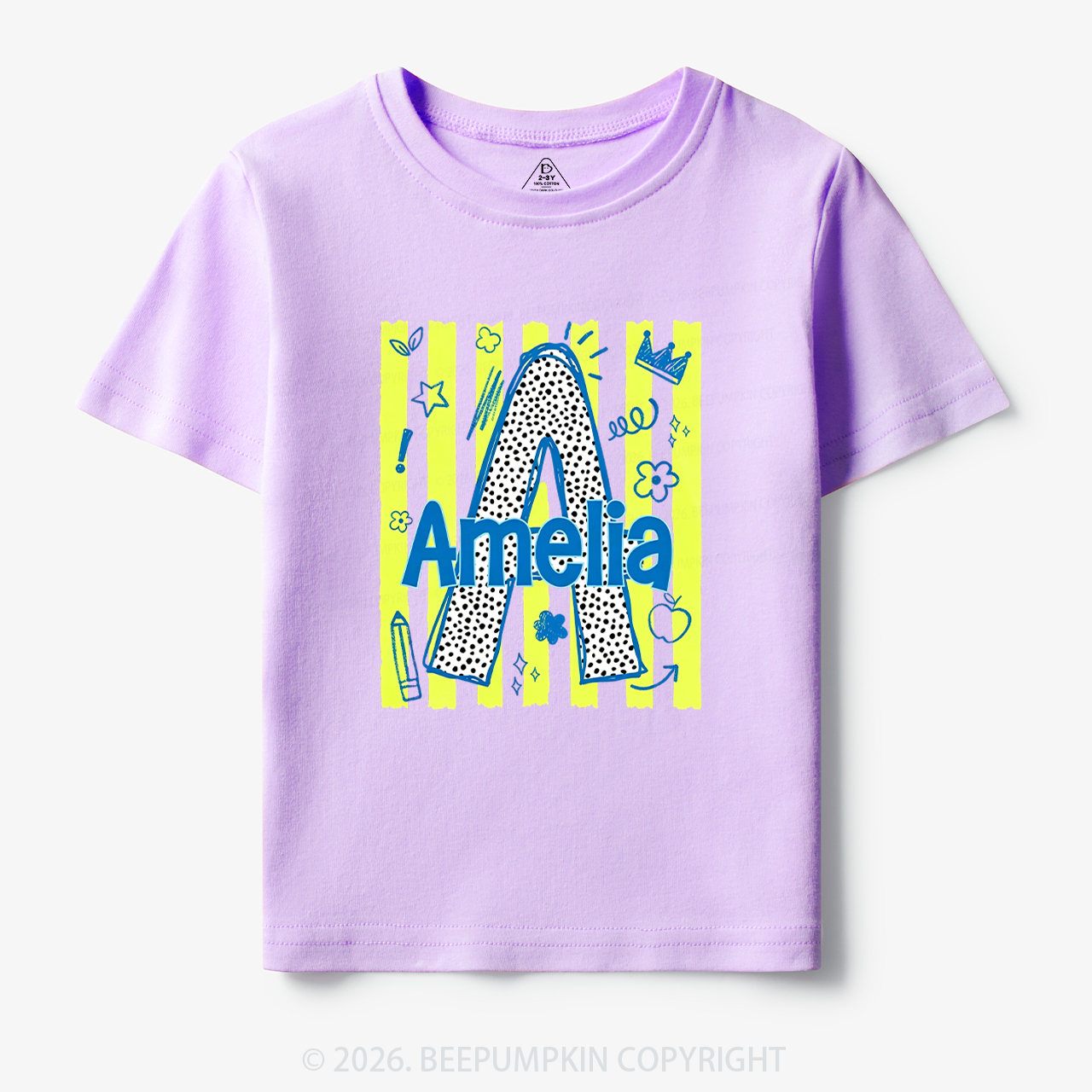 Personalized Name Alphabet Doodle Toddler&Kid's Tees