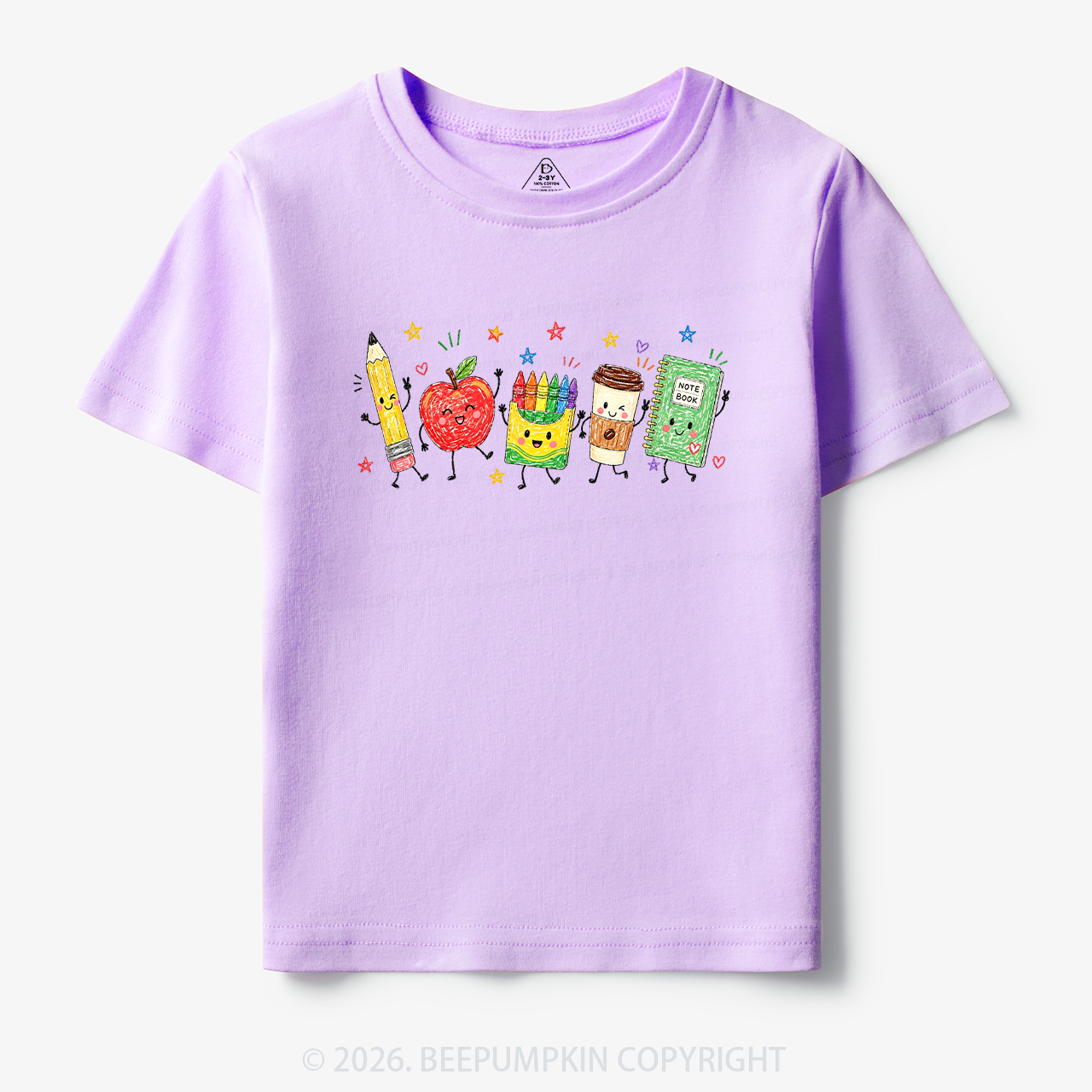 Cute Crayon Apple Pencil Notebook Toddler&Kid's Tees