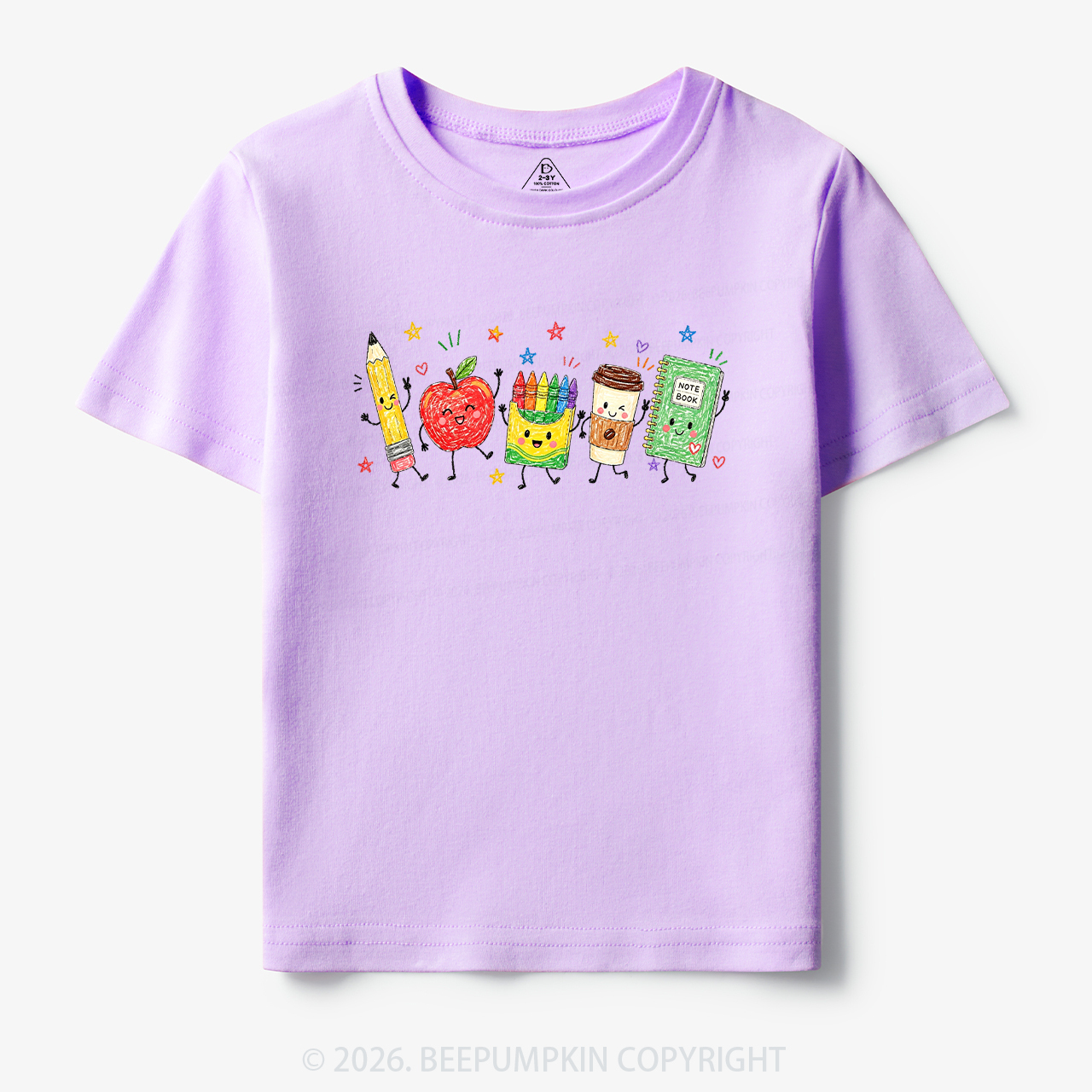Cute Crayon Apple Pencil Notebook Toddler&Kid's Tees