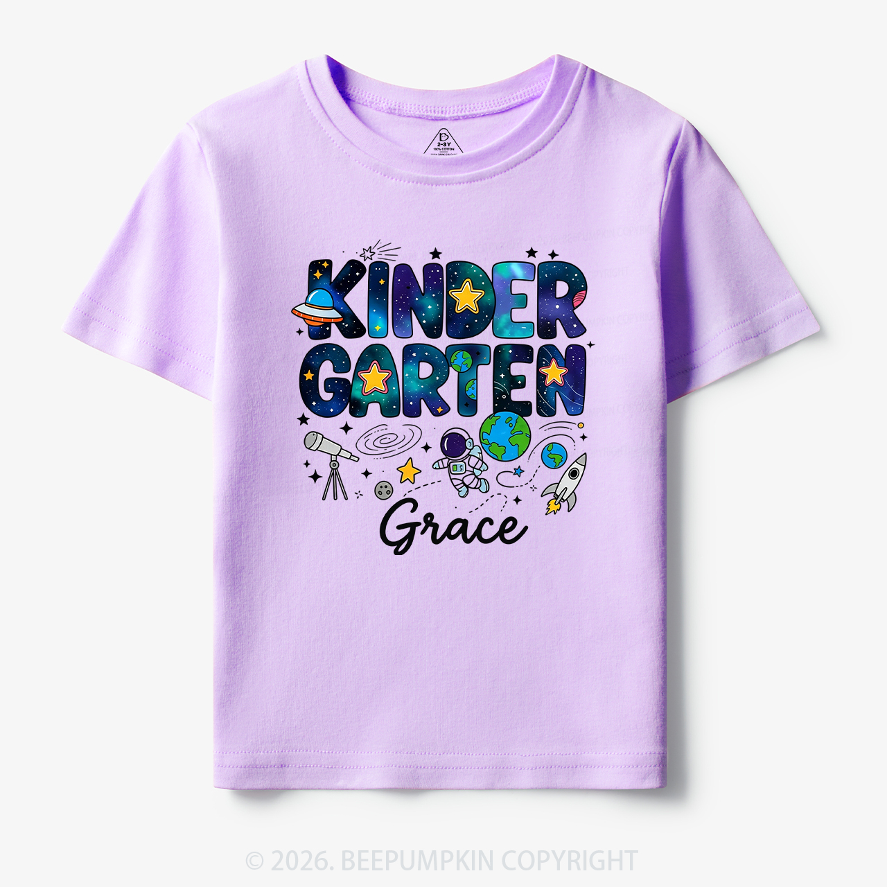 Personalized First Day of Kindergarten Outer Space Toddler&Kid's Tees