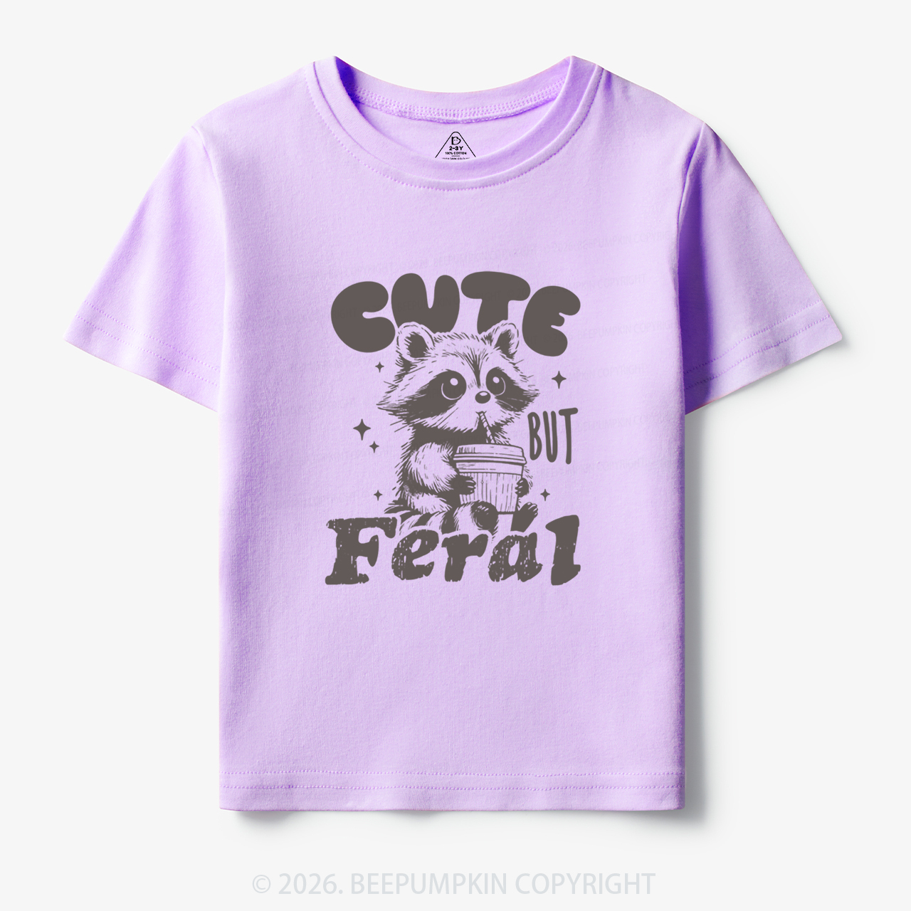 Funny Raccoon Cute But Feral Toddler&Kid's Tees