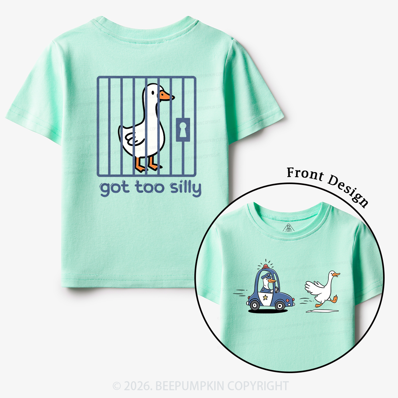 Silly Goose Got Too Silly Funny Animal Toddler&Kid's Tees