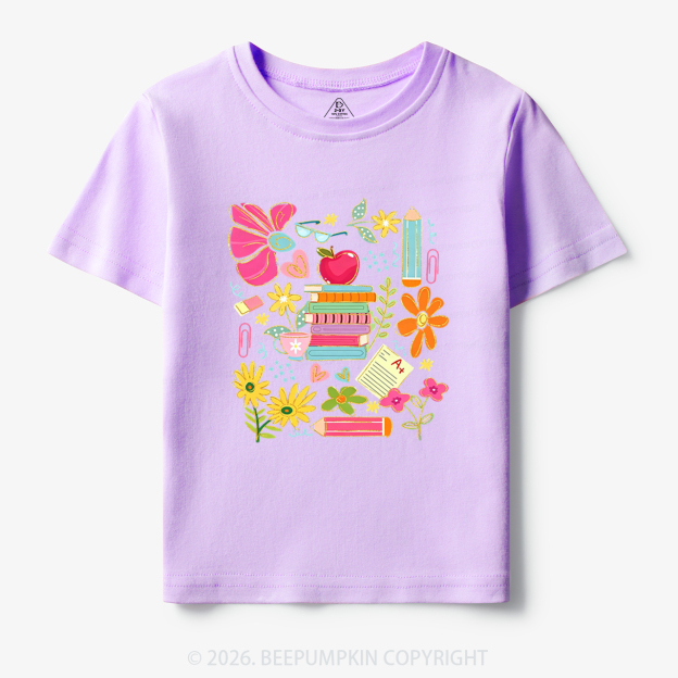 Cute Books Botanical Back to School Toddler&Kid's Tees