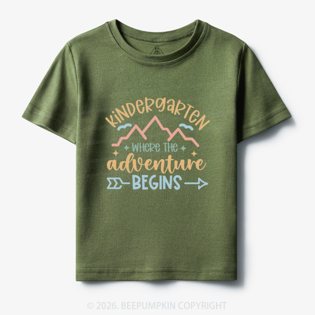 Personalized Kindergarten Where the Adventure Begins Toddler&Kid's Tees