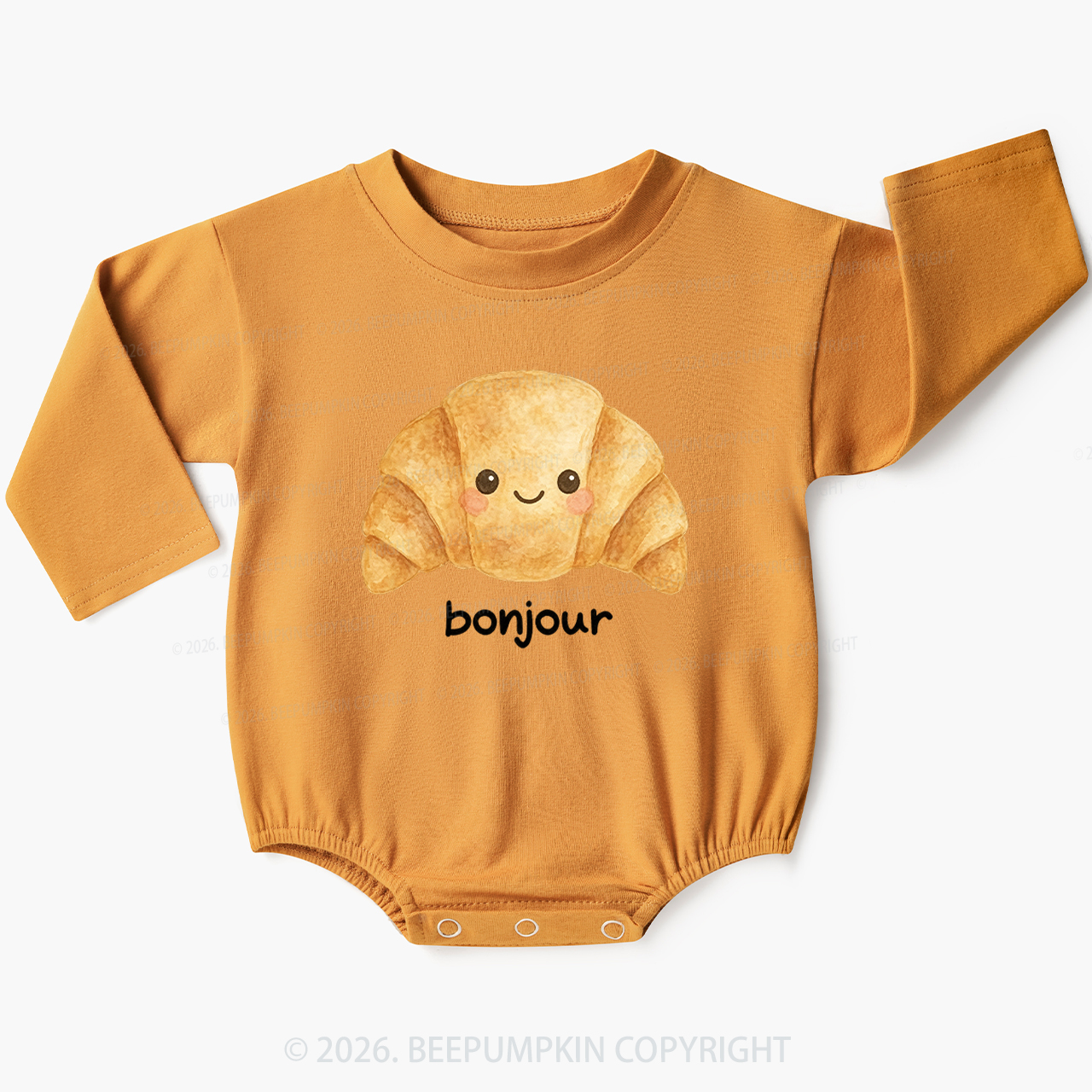 Bonjour Cute Croissant Baby Bubble Romper
