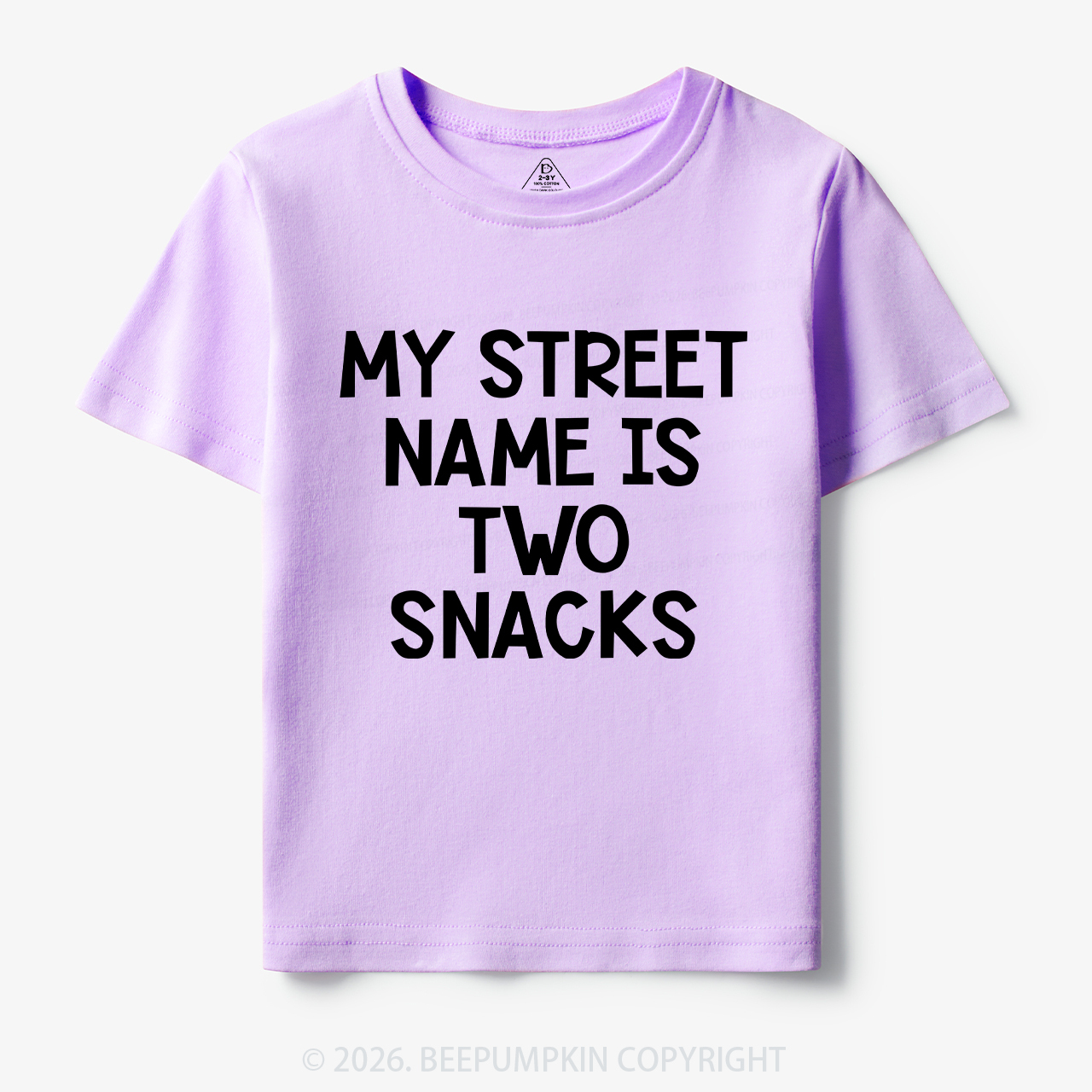 My Street Name Is Two Snacks Kids Shirt 7