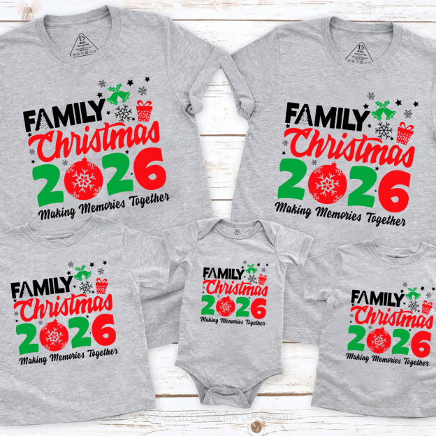 Personalized Christmas 2026 Family Matching T-Shirts Beepumpkin