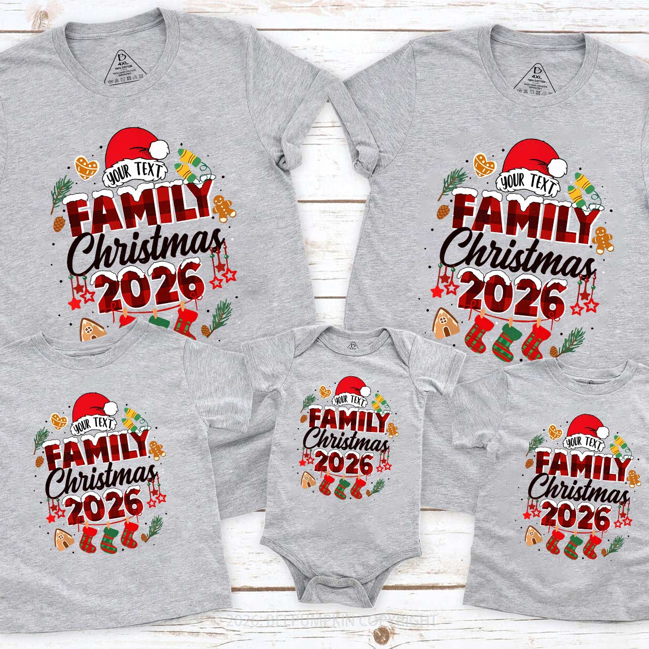 Personalized Gingerbread Snowflakes 2026 Family Matching T-Shirts Beepumpkin