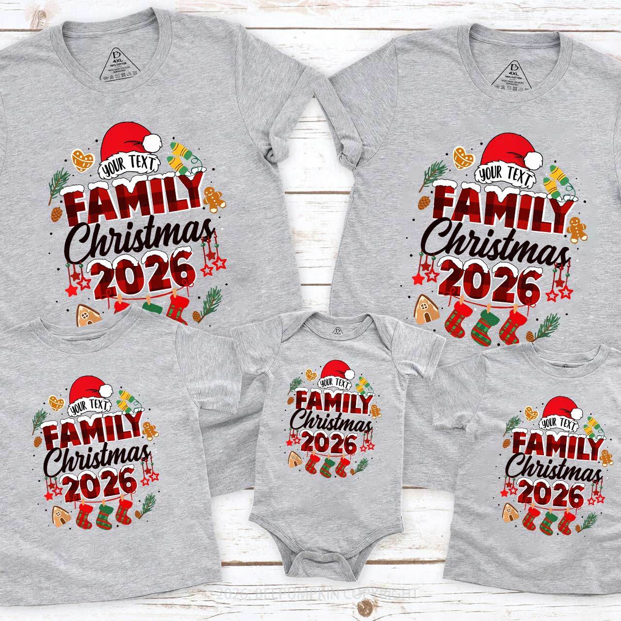 Personalized Gingerbread Snowflakes 2026 Family Matching T-Shirts Beepumpkin