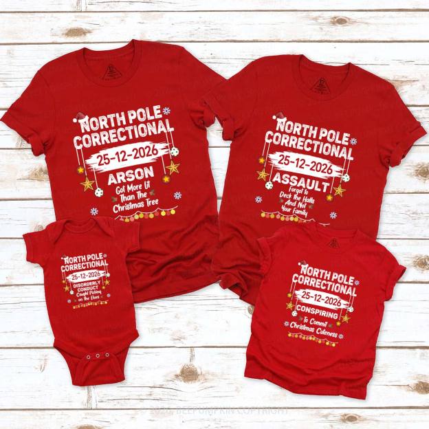 Personalized 2026 North Pole Correctional Matching T-Shirts Beepumpkin