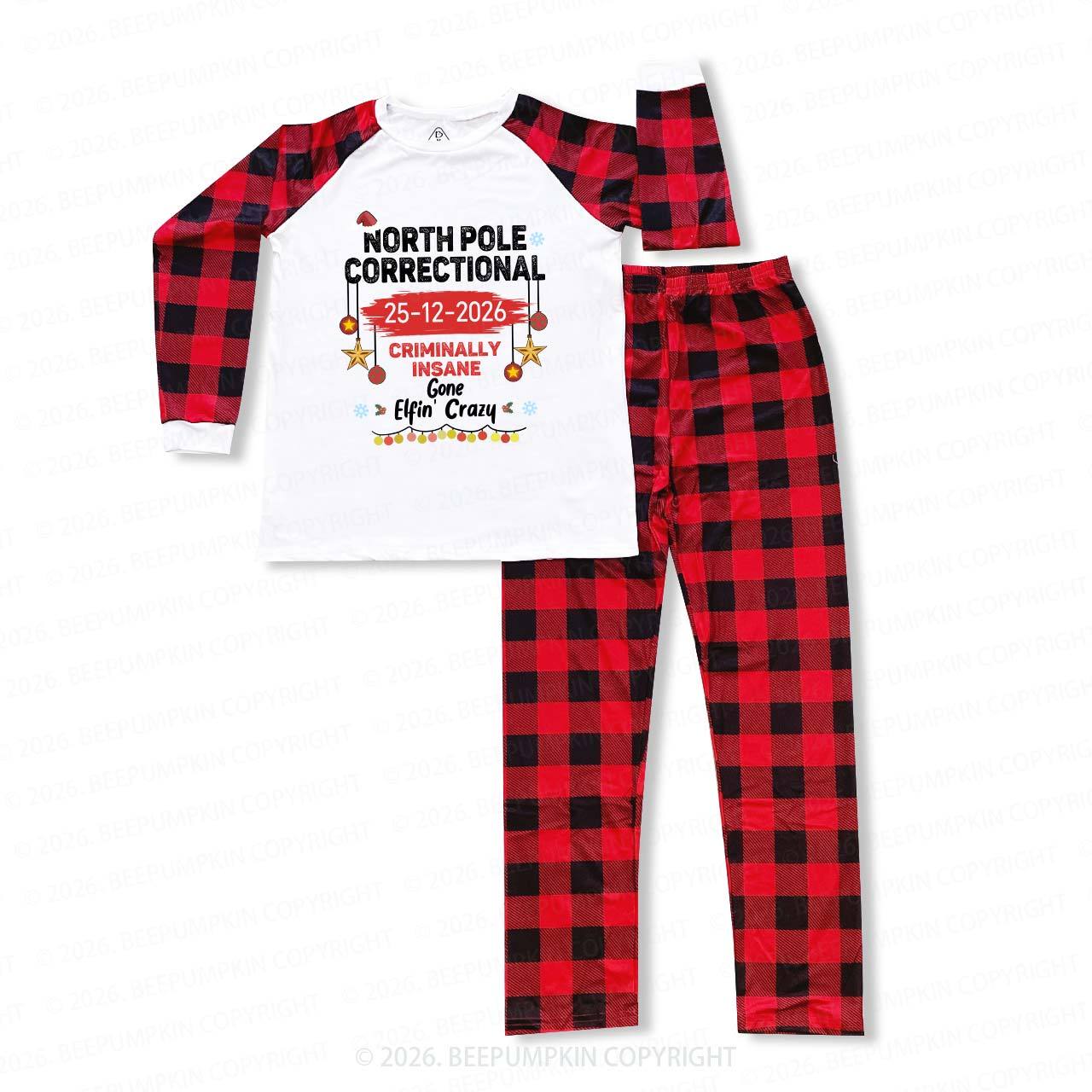 Personalized 2026 North Pole Correctional Christmas Matching Pajamas Beepumpkin