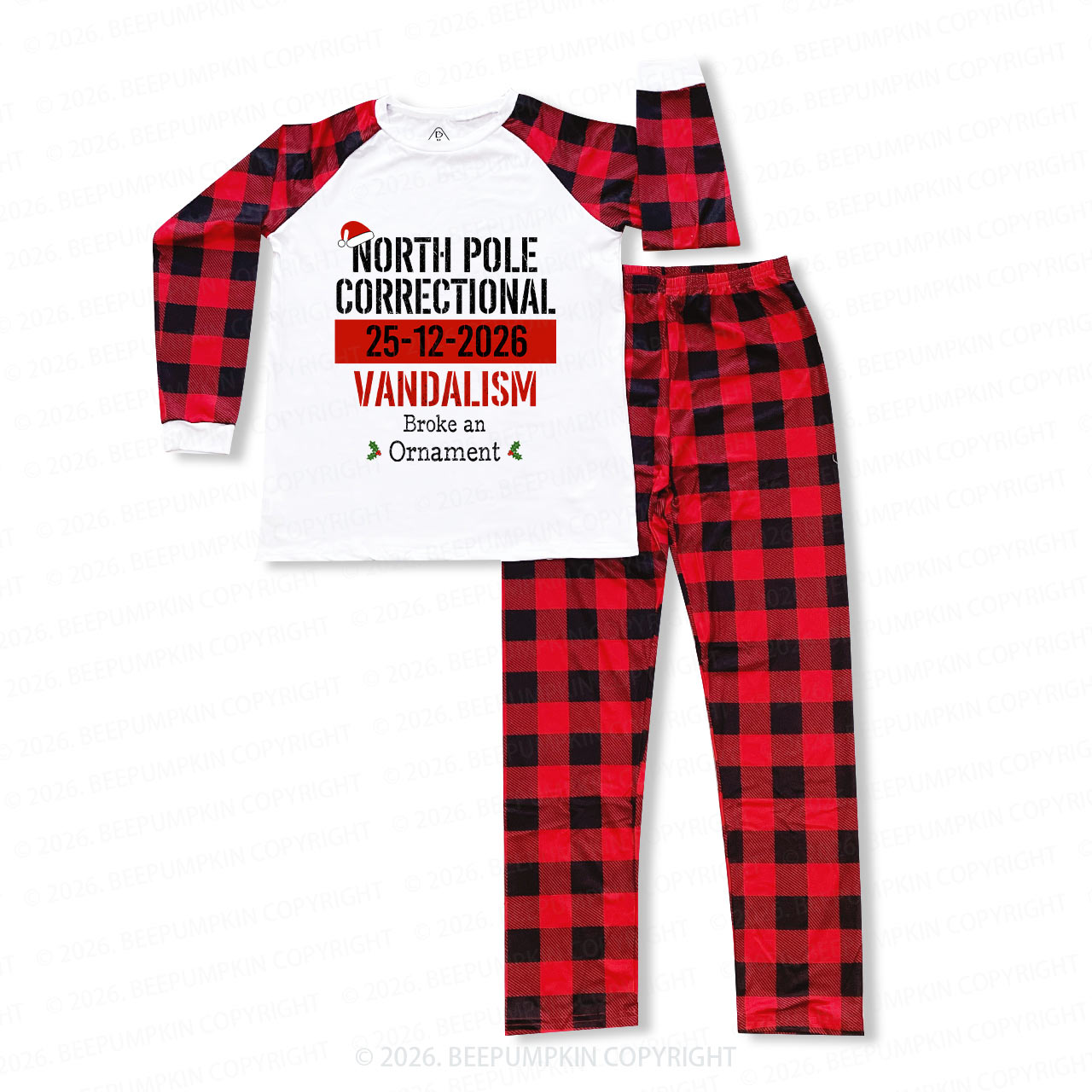 Funny Group Christmas North Pole Correctional Matching Pajamas Beepumpkin