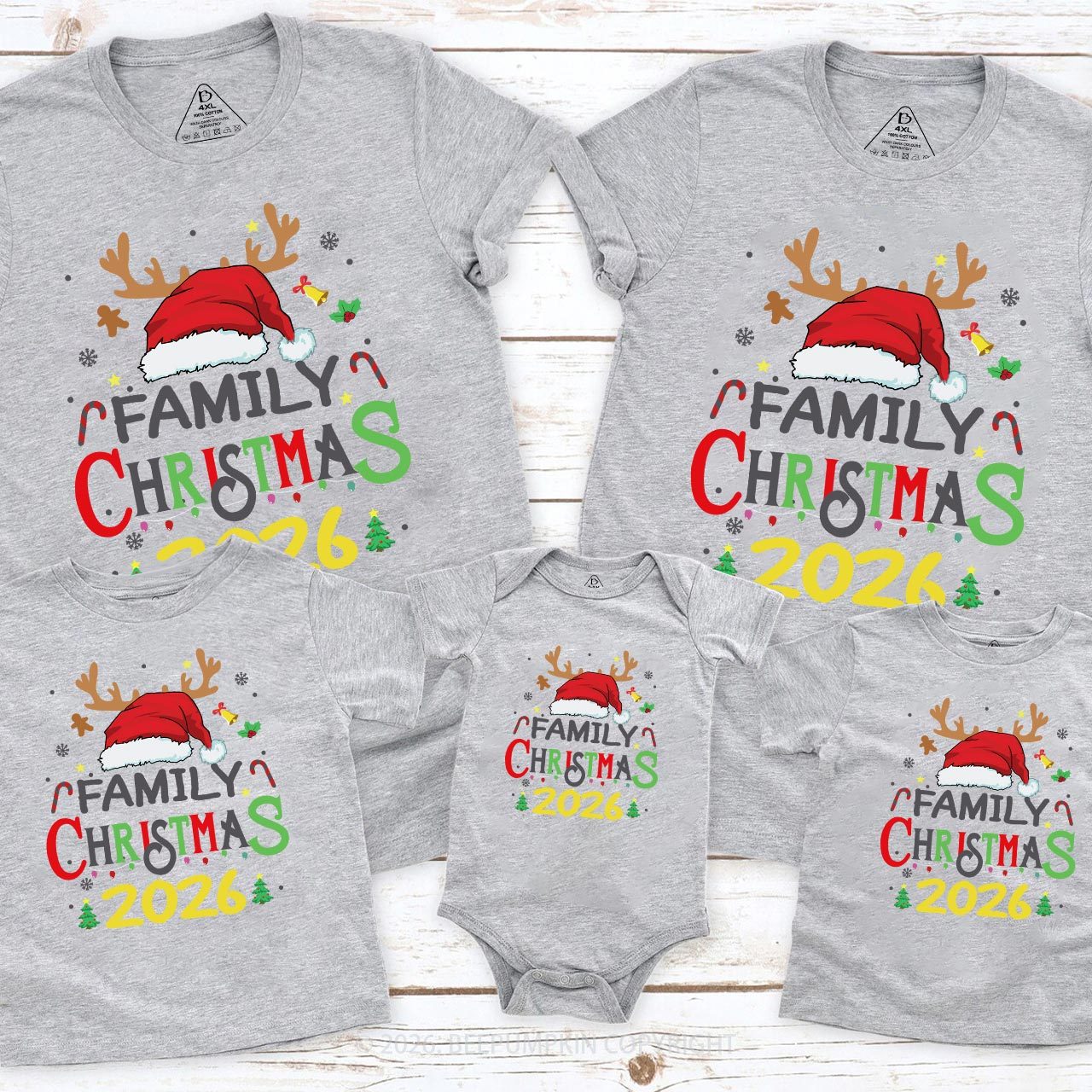 2026 Family Christmas Santa Shirts For Family Members