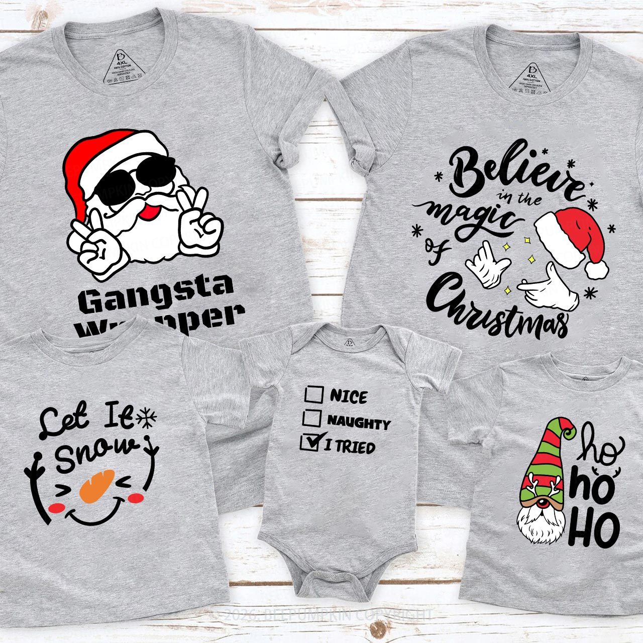 Personalized Joyful Holiday Christmas Family Matching T-Shirts Beepumpkin