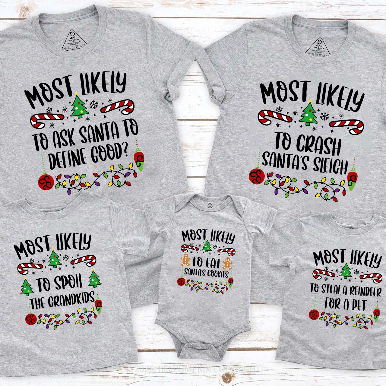 40 Quotes Most Likely To Christmas Family Matching Shirt