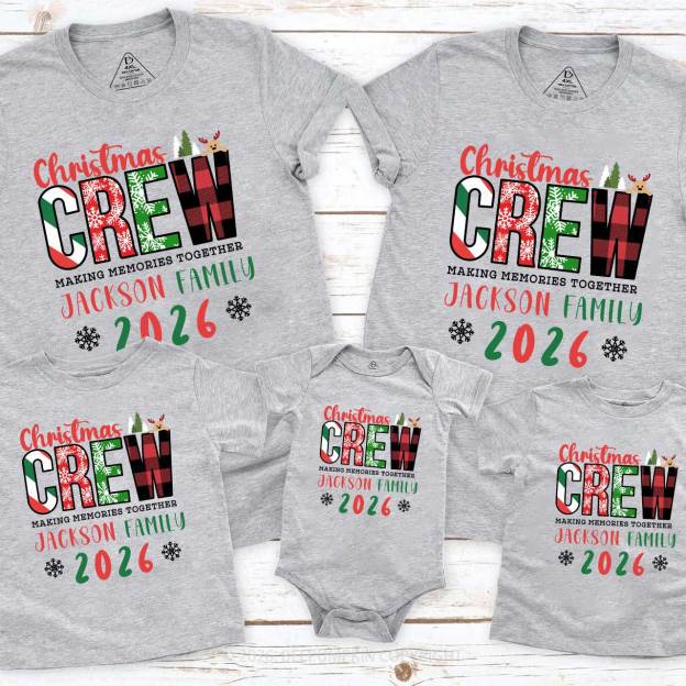 Personalized Christmas Crew 2026 Family Matching T-Shirts Beepumpkin