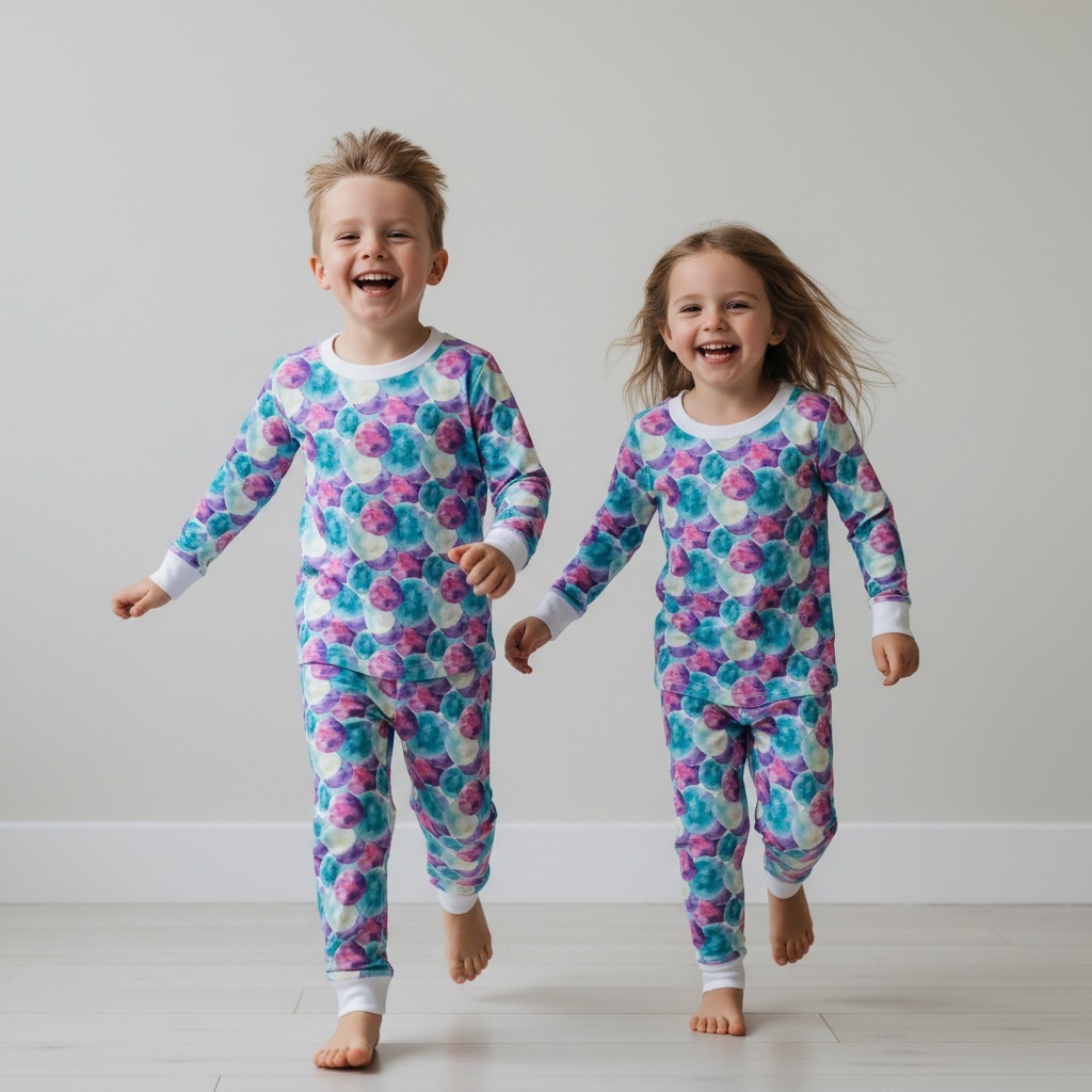 Watercolor Egg Dreams Two-Piece Pajama Set For Kids