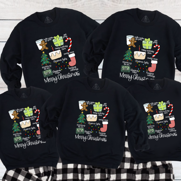Merry Christmas Retro Holiday Family Christmas Sweatshirt