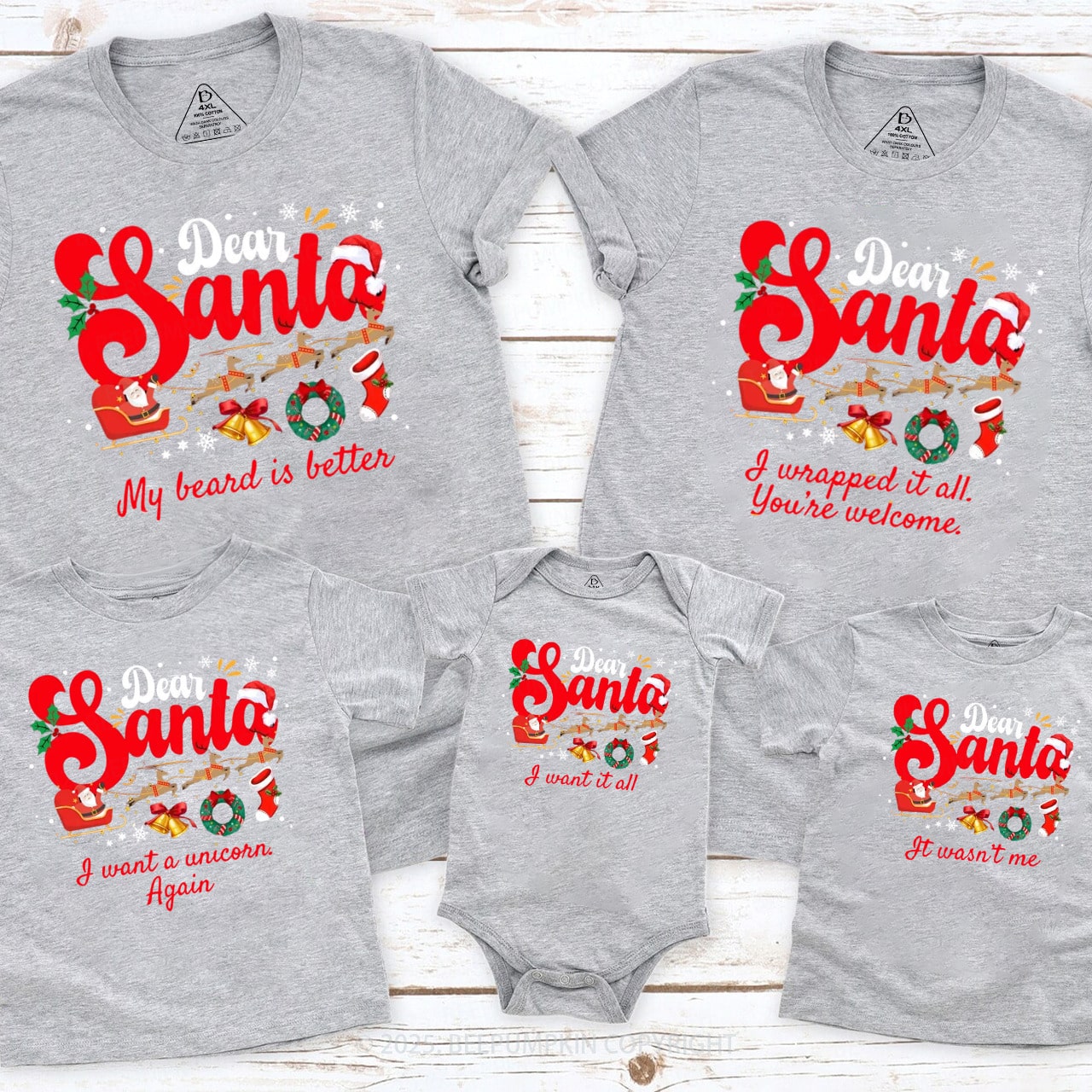 Personalized Dear Santa Family Matching T-Shirts Beepumpkin
