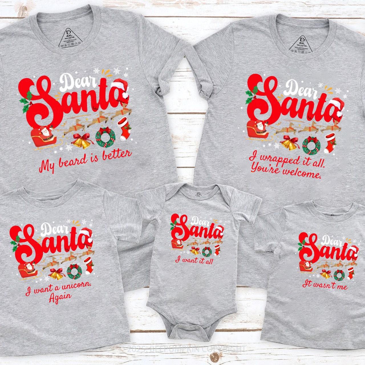 Personalized Dear Santa Family Matching T-Shirts Beepumpkin
