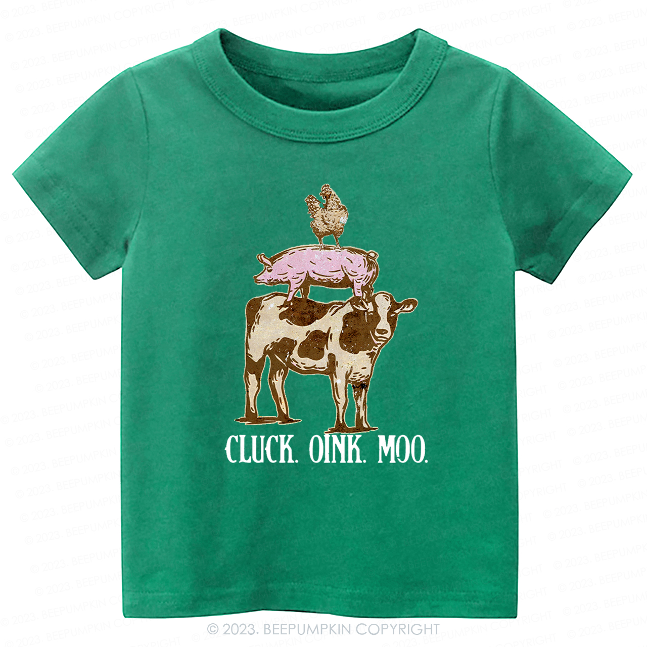 Cluck Oink Moo Retro Farm -Toddler Tees
