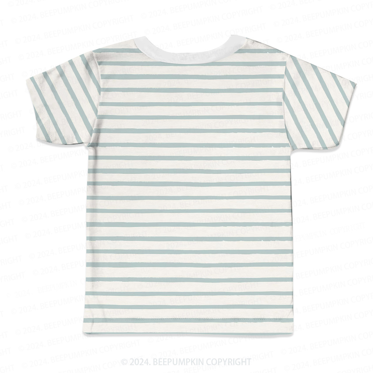 Light Green Straight Stripes All Over Print Kids Tees