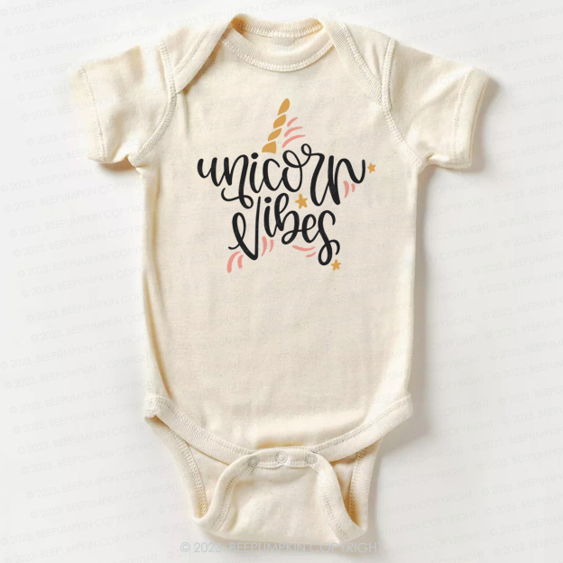 Unicorn Vibes Birthday Party Bodysuit For Baby