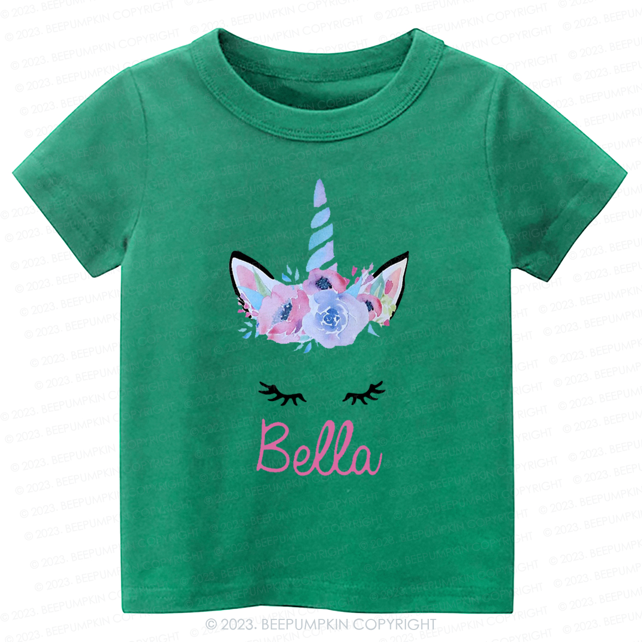  Personalized Unicorn Face Flutter Kids Shirt