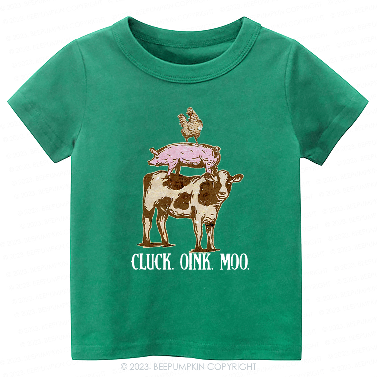 Cluck Oink Moo Retro Farm -Toddler Tees