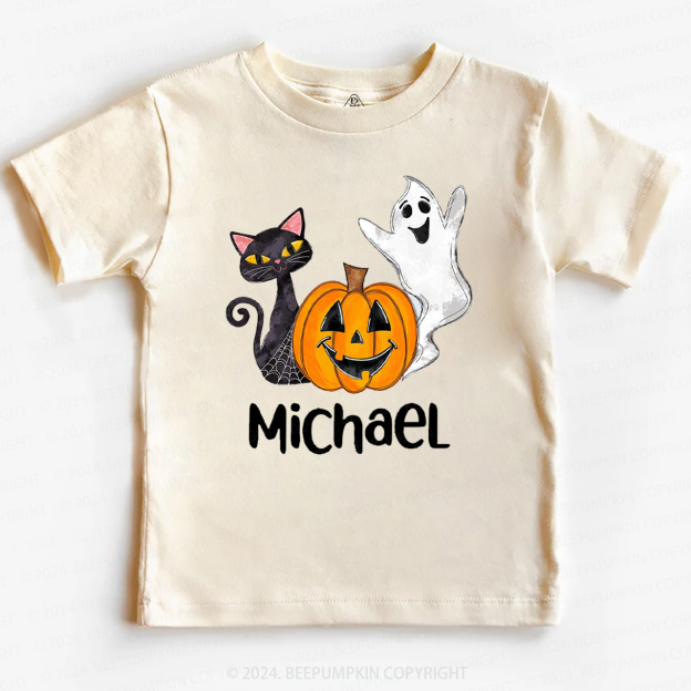 Personalized Halloween Cat Toddler&Kids Tees 