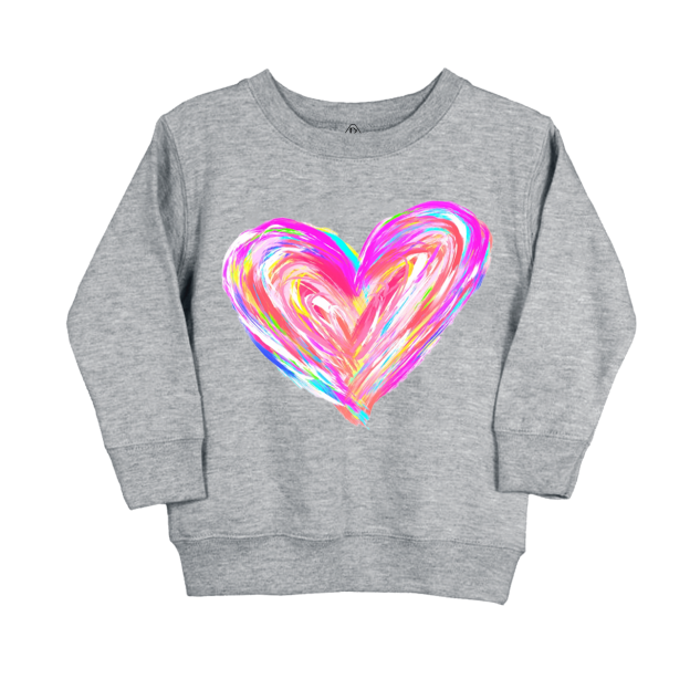 Rainbow Heart Valentines Kids Sweatshirt