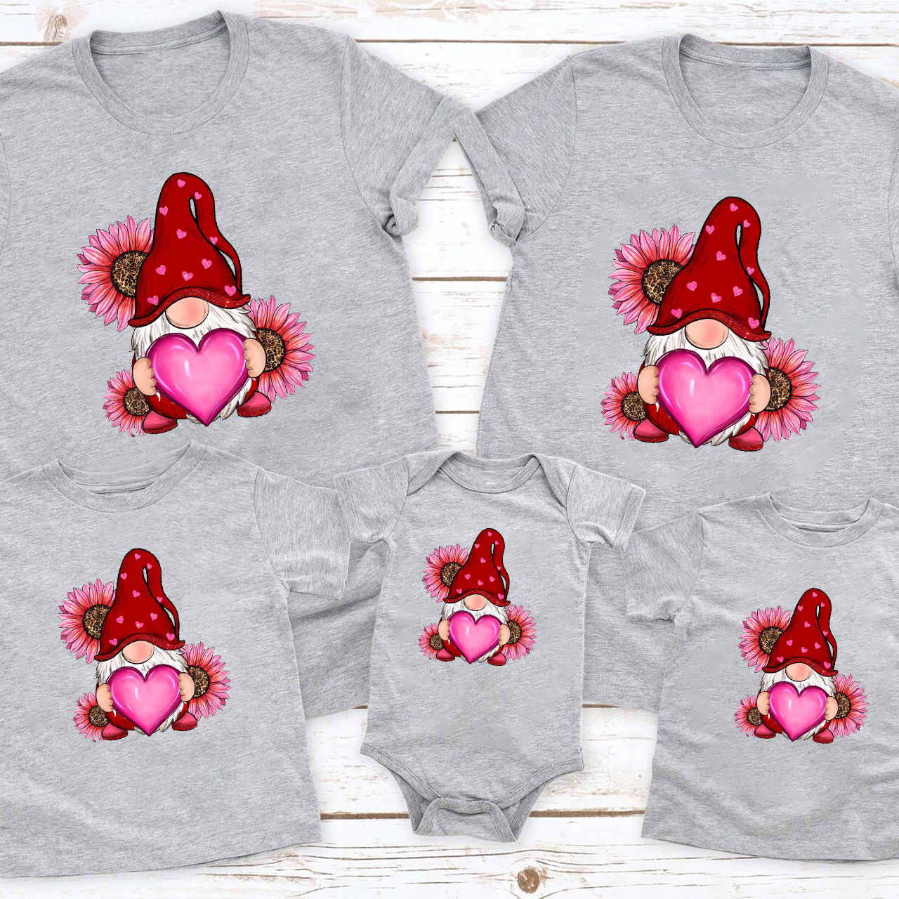 Happy Valentine's Day Gnome with Sunflower