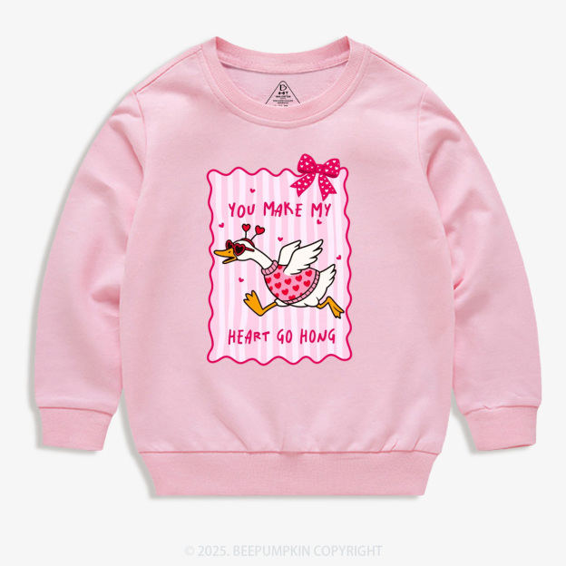 You Make My Heart Go Honk Valentine's Day Kid's Sweatshirt