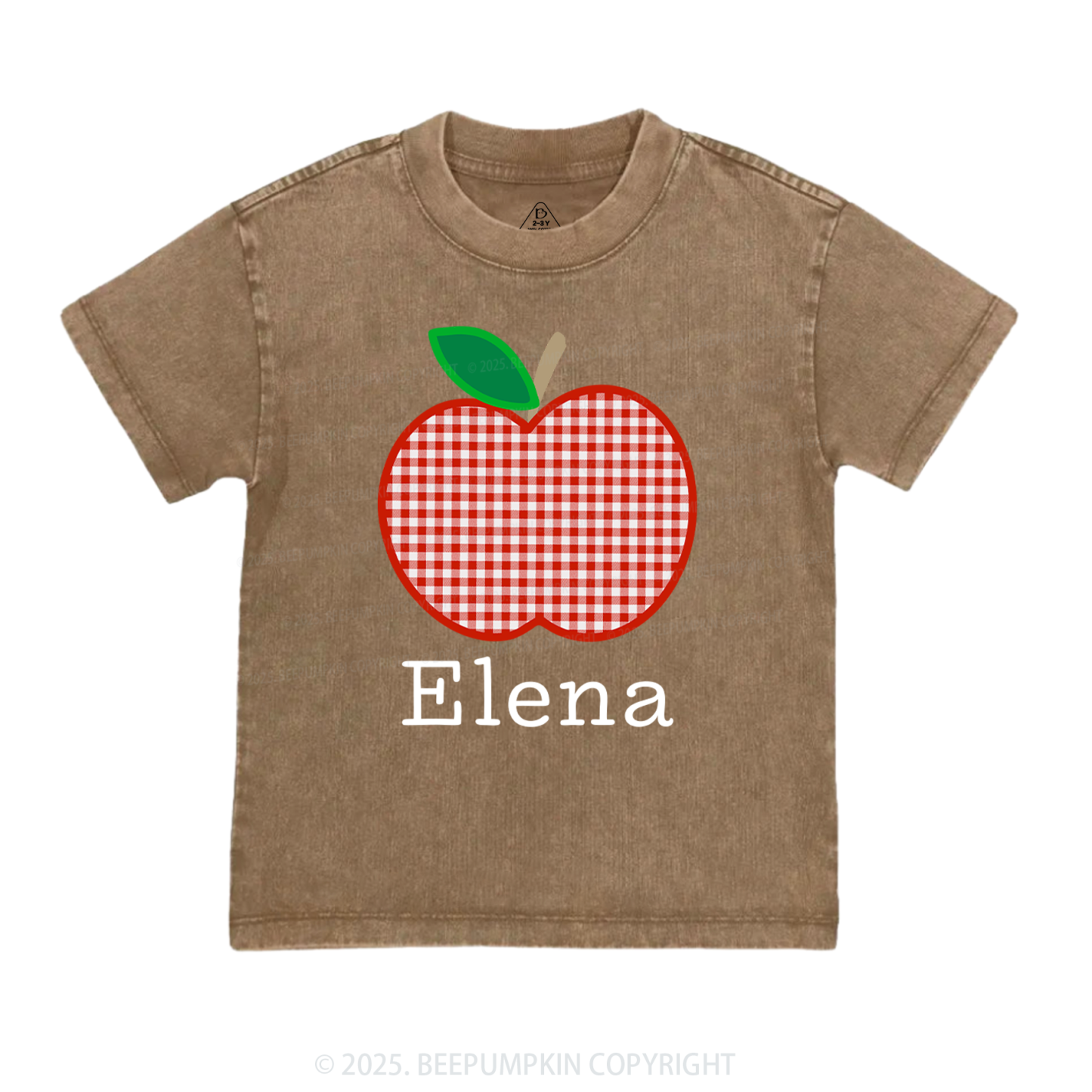 Personalized Red Apple Toddler&Kids Washed Tees