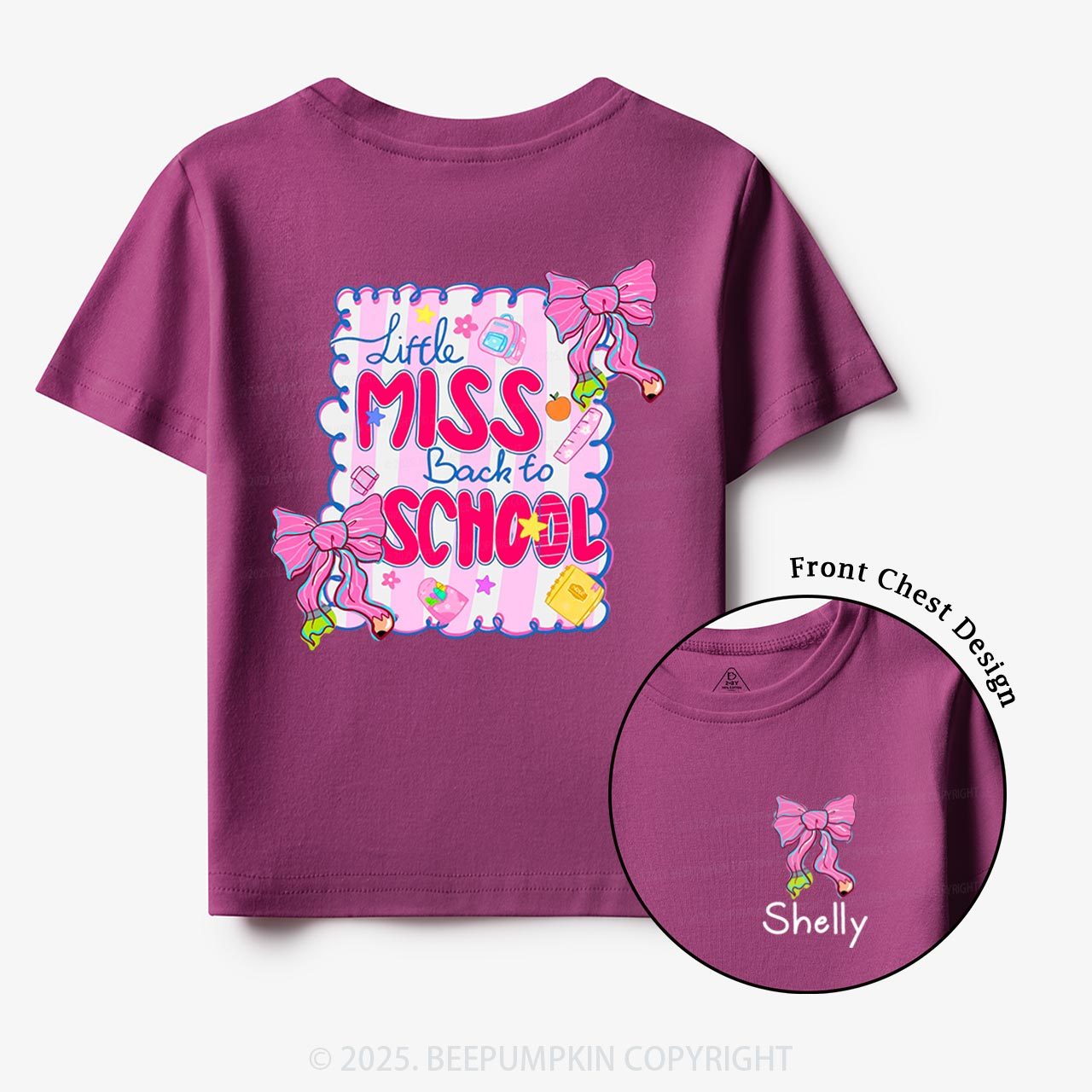 Personalized Little Miss School Toddler&Kid's Tees Beepumpkin