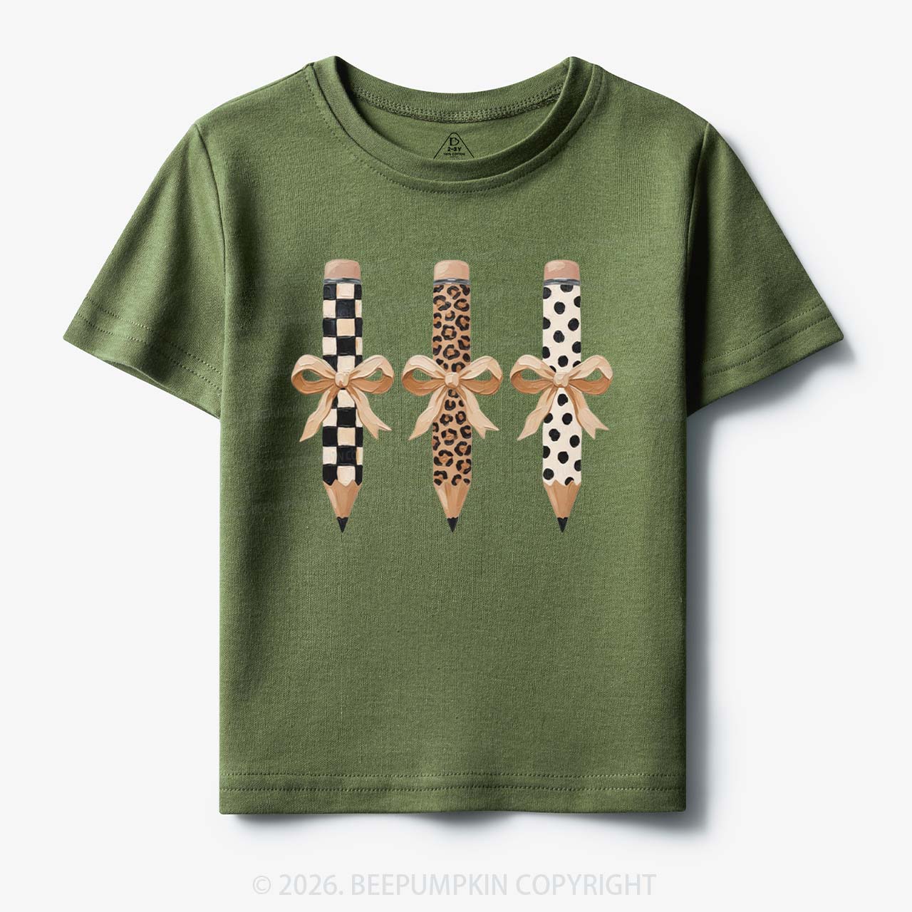 Brushstroke Pencil Bow Preppy Toddler&Kid's Tees