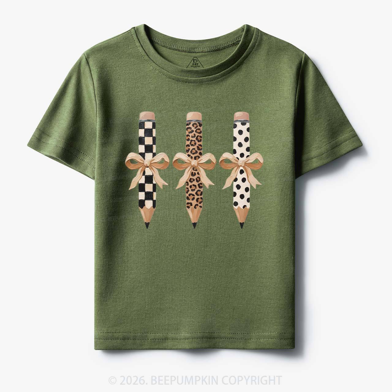 Brushstroke Pencil Bow Preppy Toddler&Kid's Tees