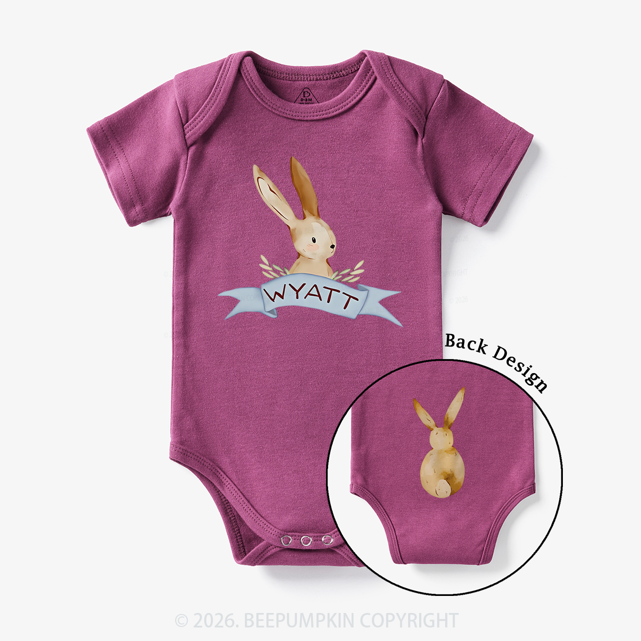 Personalized Peekaboo Bunny Baby Bodysuit