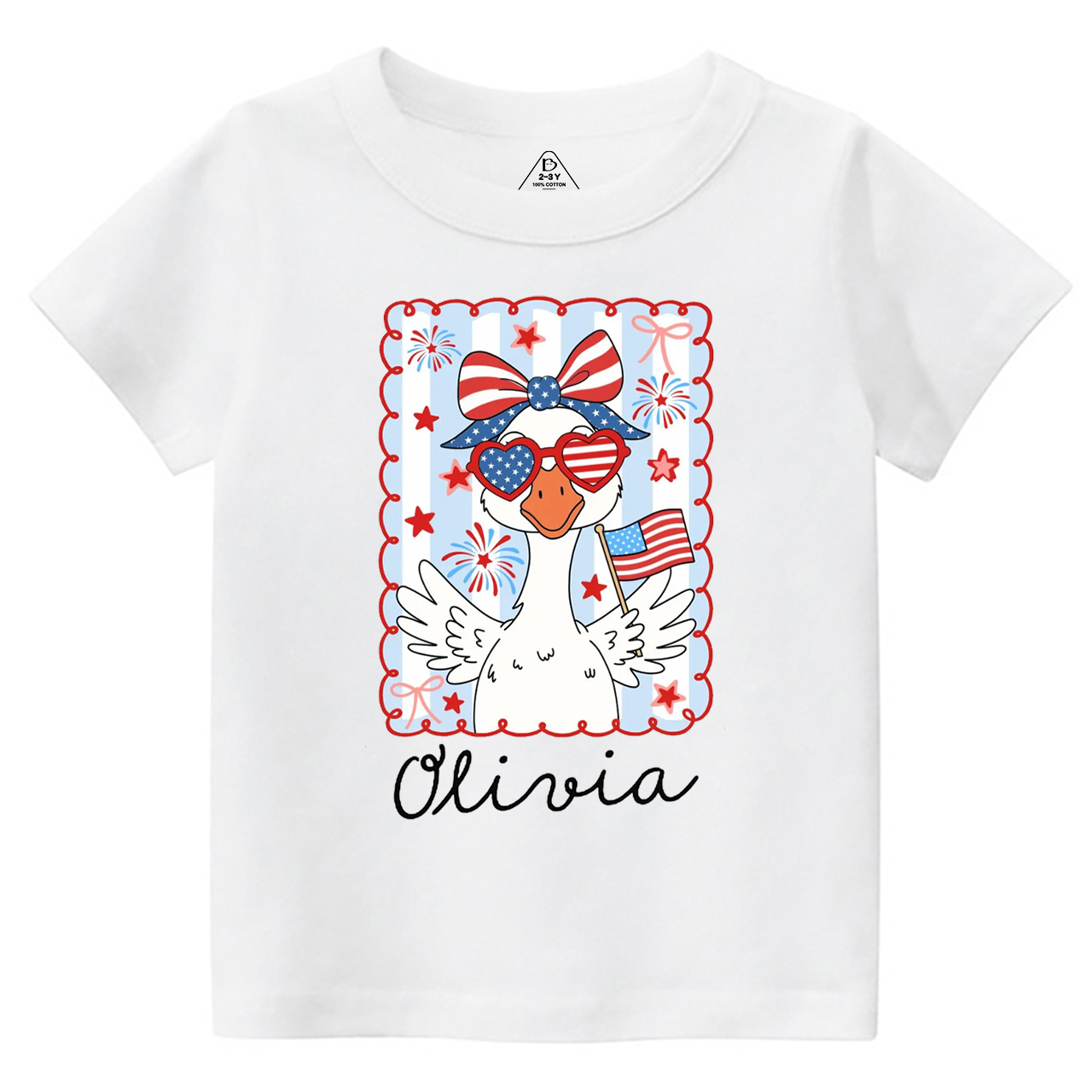 Personalized 4th Of July Goose Toddler&Kid's Tees Beepumpkin 