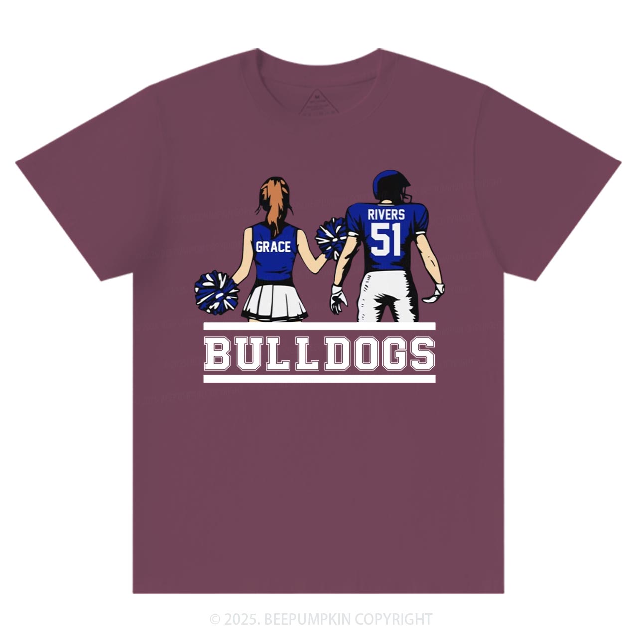 Personalized Football And Cheer Mom T-Shirts Beepumpkin