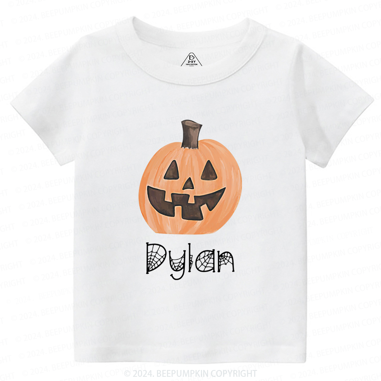 Personalized Halloween Pumpkin Toddler T-shirt