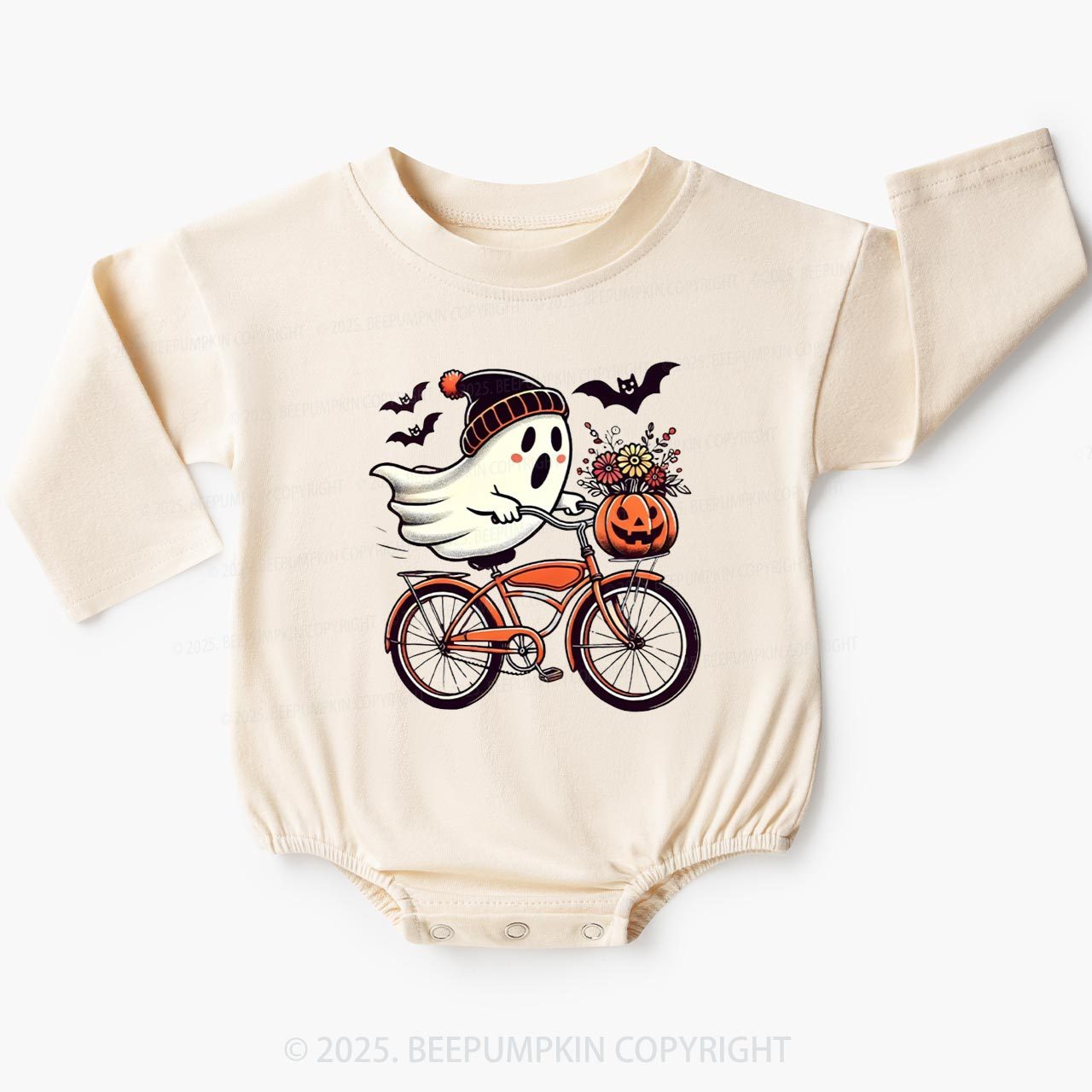 Spooky Ride Baby Bubble Romper Beepumpkin