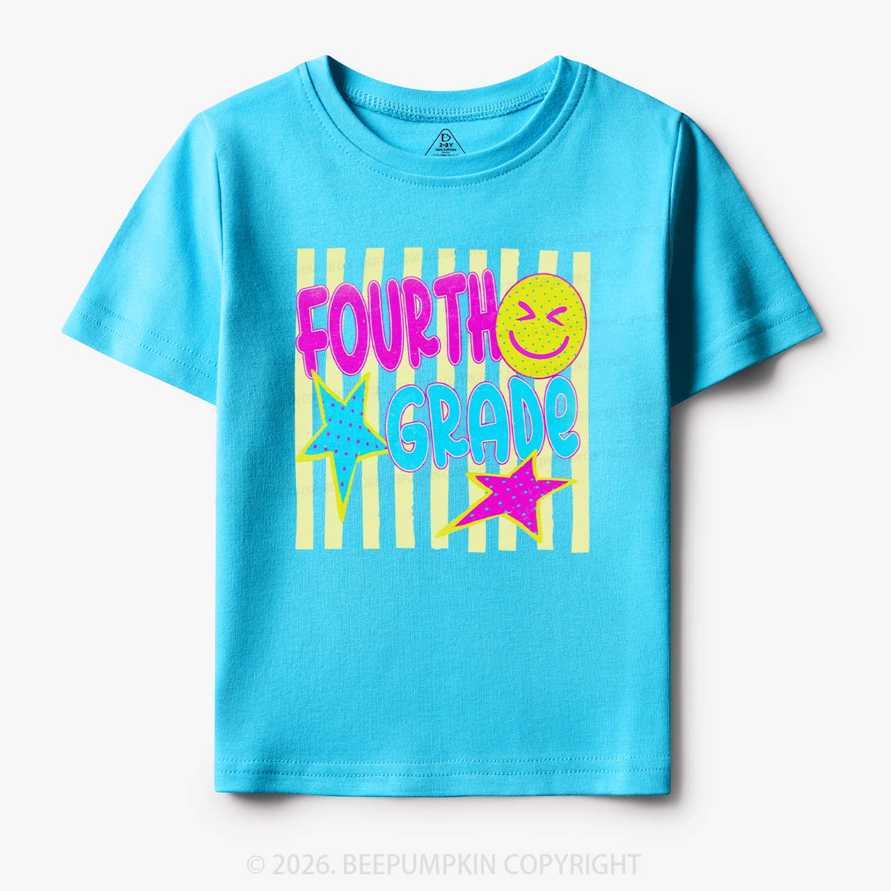 Personalized Neon Striped Grade Back To School Toddler&Kid's Tees