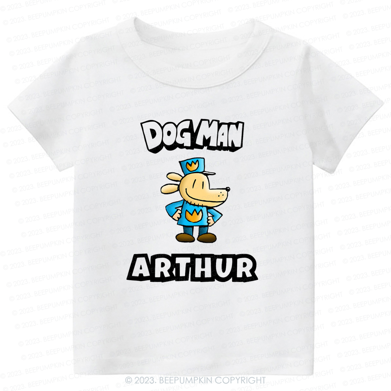 Personalised Dog Man Funny Book Day Kids Shirt