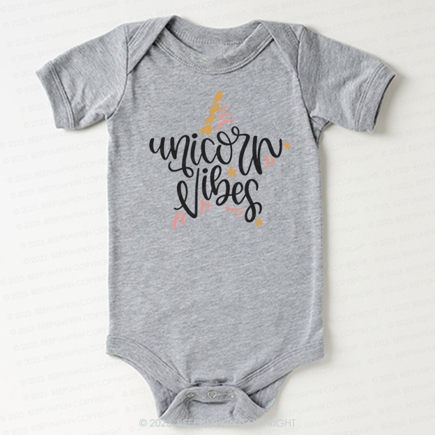 Unicorn Vibes Birthday Party Bodysuit For Baby