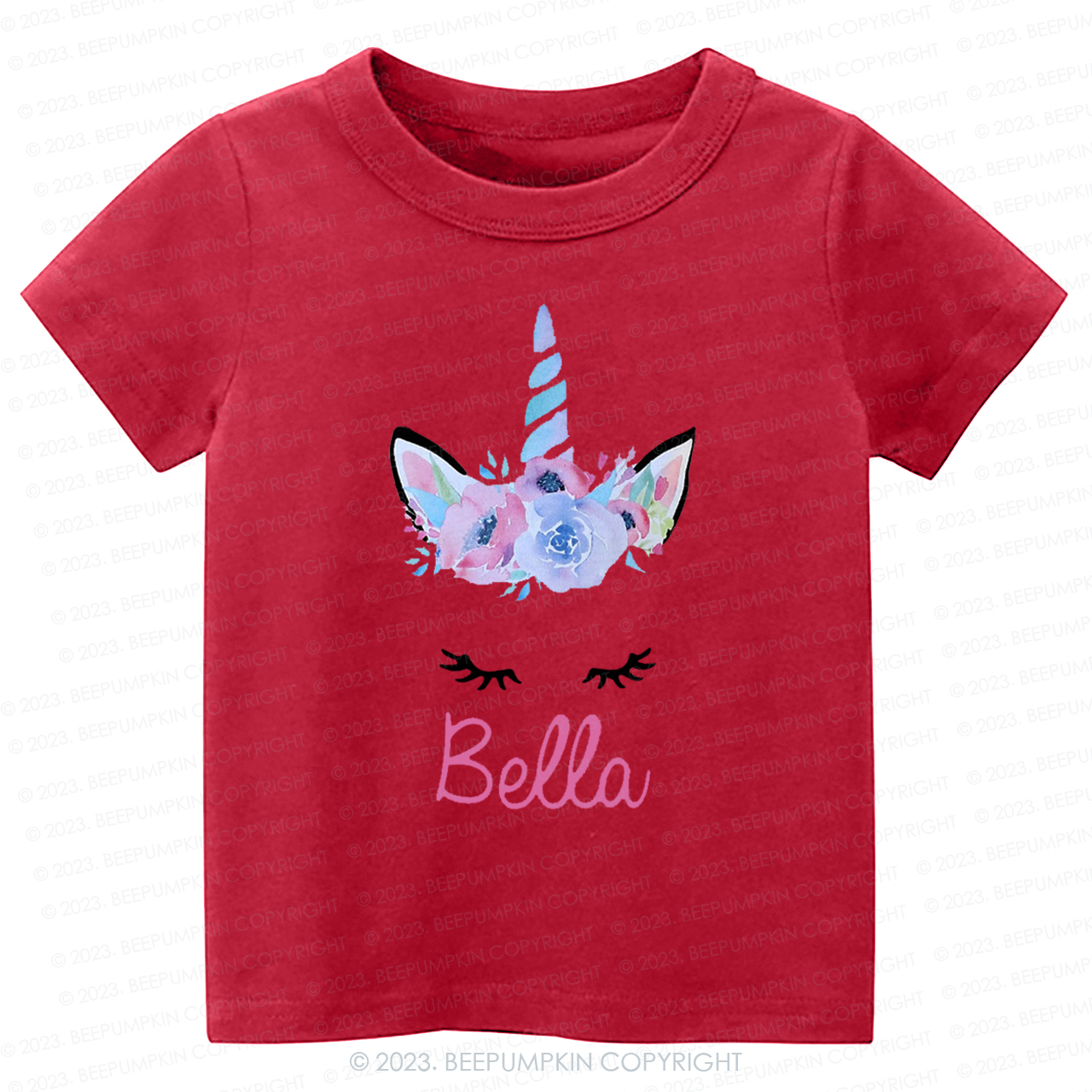  Personalized Unicorn Face Flutter Kids Shirt
