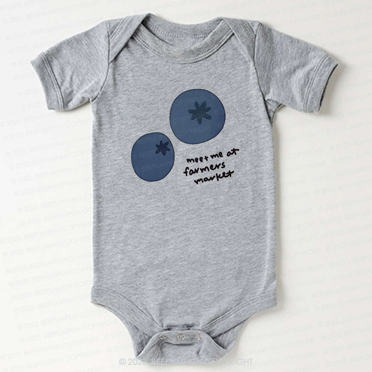 Blueberry Puff Farmers Market Fruit Bodysuit For Baby