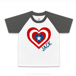 Image of Personalized Super Hero Valentine's Day Kid's Raglan Sleeves Tees