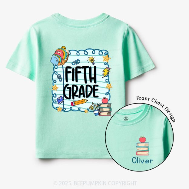 Personalized Apple Book Learning Toddler&Kid's Tees Beepumpkin