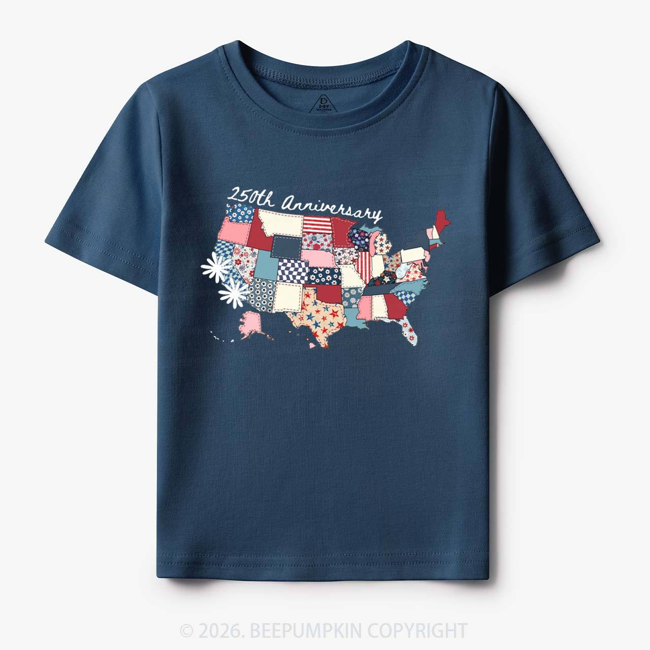 US 250 Years Patriotic Patchwork Toddler&Kid's Tees